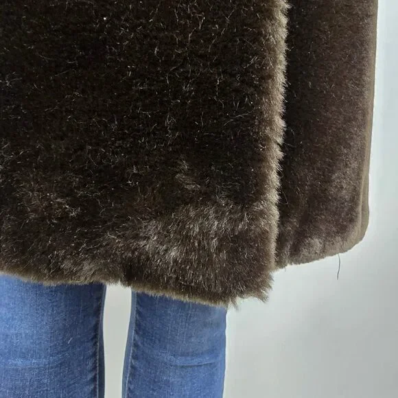 Vintage Benje's Furlook Faux Fur Brown Button Up Jacket Size L/XL - Picture 5 of 11